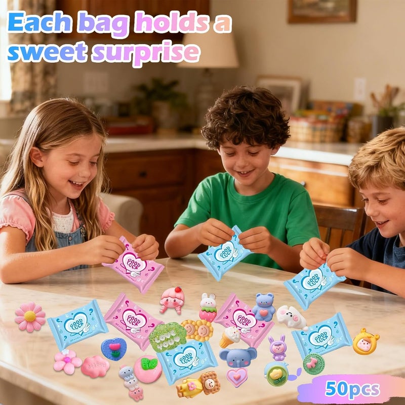 CIYOJA 50PCS Vibrant Cartoon Resin Blind Bags – Colorful Mini Charms for Crafts, DIY Phone Case Decoration, Cute Resin Figures & Creative Art Projects - Image 2